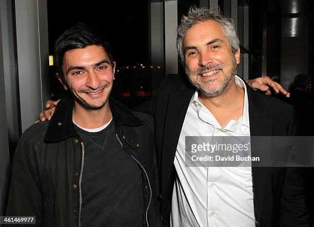 Scholarship winner Ameil Karia and Director Alfonso Cuaron attend the BAFTA LA Behind Closed Doors With Alfonso Cuaron at the Landmark Theater on...