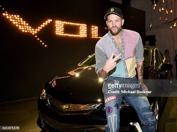 Stylist Johnny Wujek attends West Coast Reveal Of The New 2016 Next Generation Chevrolet Volt at Quixote Studios on January 12, 2015 in Los Angeles,...