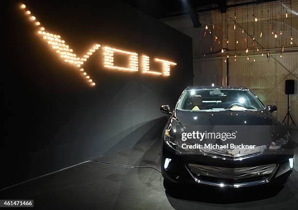 General view of the atmosphere at West Coast Reveal Of The New 2016 Next Generation Chevrolet Volt at Quixote Studios on January 12, 2015 in Los...