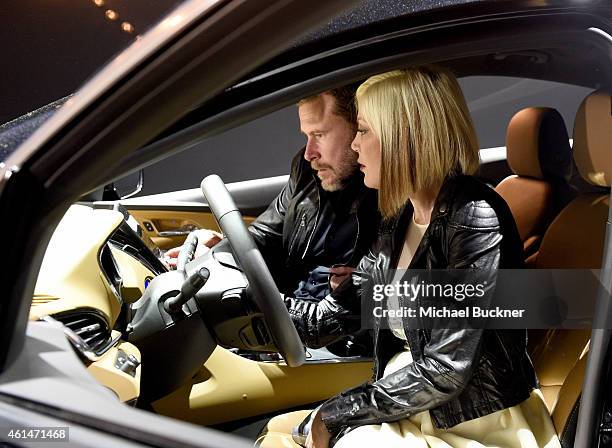 Tv personalities Dean McDermott and Tori Spelling attend West Coast Reveal Of The New 2016 Next Generation Chevrolet Volt at Quixote Studios on...