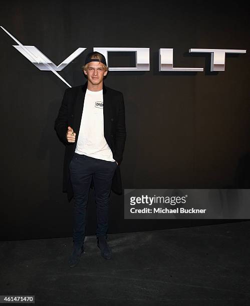 Singer Cody Simpson attends West Coast Reveal Of The New 2016 Next Generation Chevrolet Volt at Quixote Studios on January 12, 2015 in Los Angeles,...