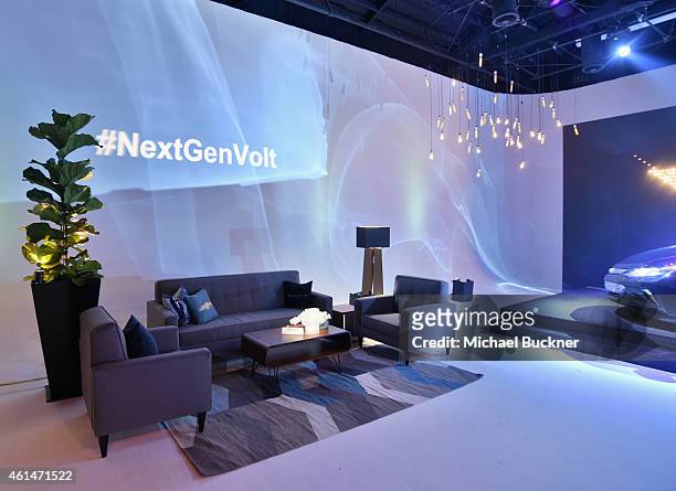 General view of the atmosphere at West Coast Reveal Of The New 2016 Next Generation Chevrolet Volt at Quixote Studios on January 12, 2015 in Los...