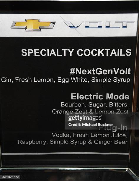 General view of the atmosphere at West Coast Reveal Of The New 2016 Next Generation Chevrolet Volt at Quixote Studios on January 12, 2015 in Los...