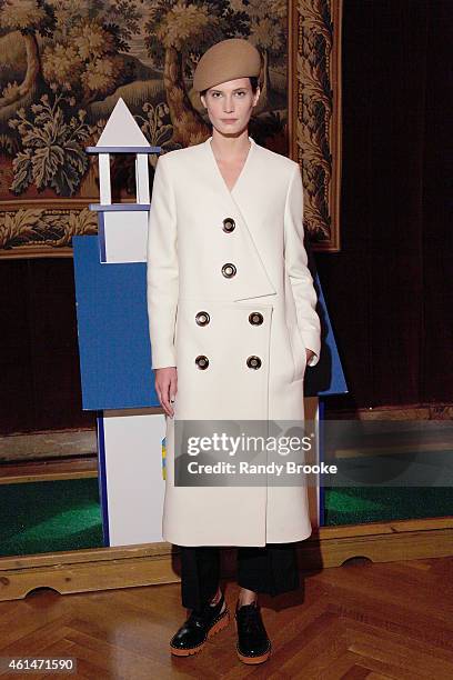 Model poses wearing a look from the Stella McCartney Autumn 2015 Presentation on January 12, 2015 in New York City.