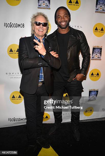 Musician Matt Sorum and NFL player Mercedes Lewis attend Adopt The Arts Live Benefit Concert For LAUSD Elementary Schools at The Roxy Theatre on...