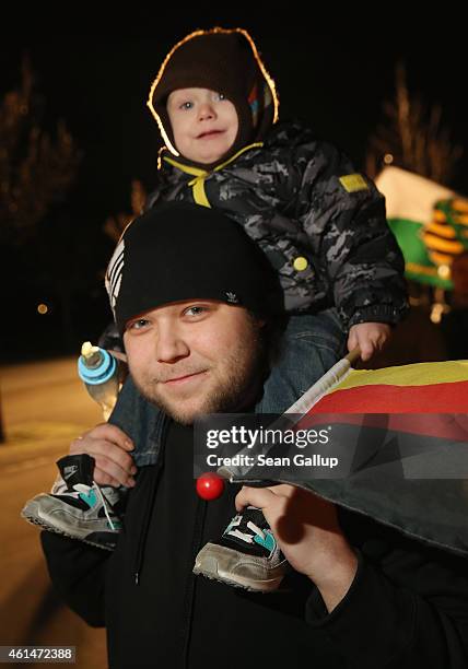 Artem, a participant at the 12th Pegida protest gathering and stroll and who came with his wife and his son Tyson, said he was there: "Because we...