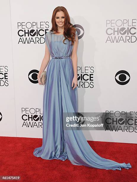 Miss USA 2011 Alyssa Campanella arrives at The 40th Annual People's Choice Awards at Nokia Theatre L.A. Live on January 8, 2014 in Los Angeles,...