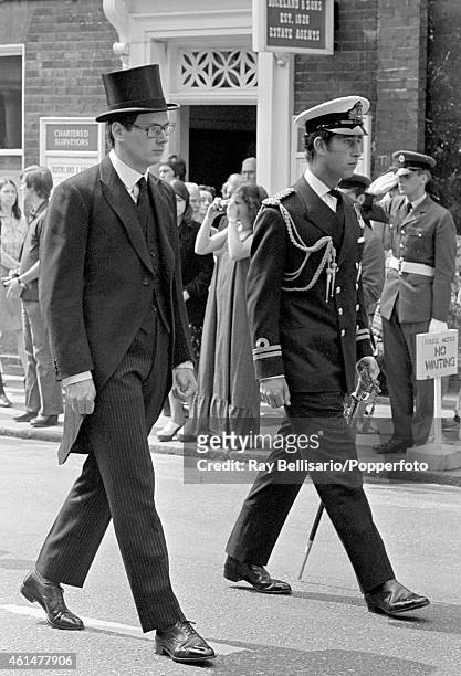 Prince Richard, Duke of Gloucester , with Prince Charles at the funeral of the former's father, Prince Henry, at Windsor on 12th June 1974.
