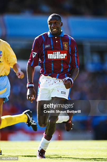 Aston Villa forward John Fashanu in action during an FA Premier League match between Aston Villa and Crystal Palace at Villa Park on August 27, 1994...