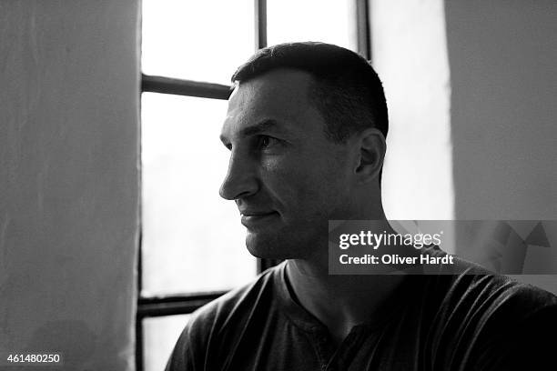 Wladimir Klitschko presents his new training program 'Klitschko Body Performance' on January 13, 2015 in Hamburg, Germany.