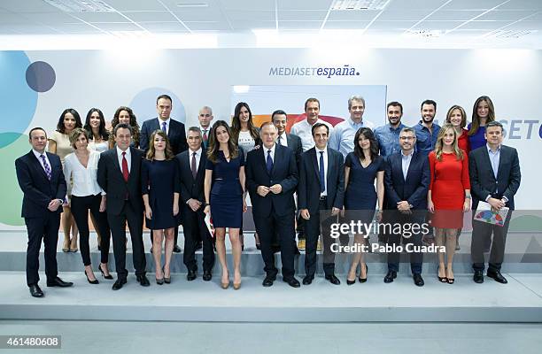 Mediaset' news TV presenters attend their annual Meeting at 'Mediaset' studios on January 13, 2015 in Madrid, Spain.