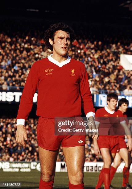 Liverpool player Ray Kennedy pictured during a League Division One match between QPR and Liverpool at Loftus Road on November 12, 1977 in London,...