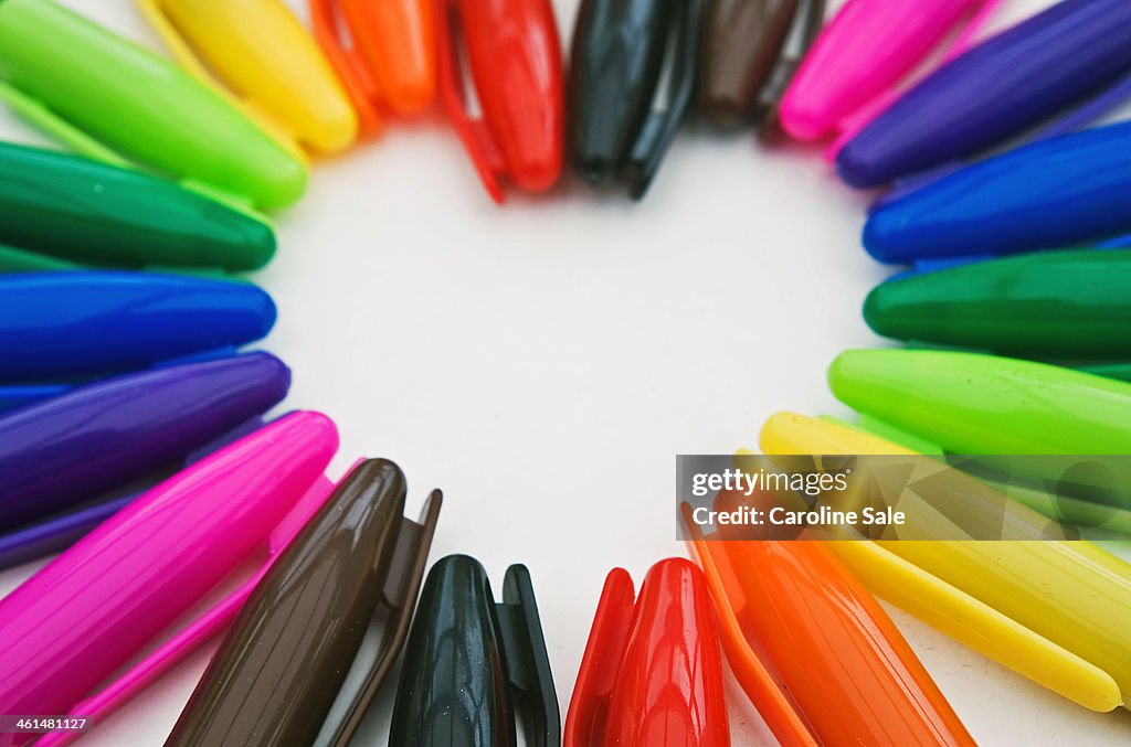 Rainbow pen heart
