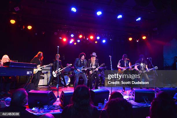 Keyboard player Edgar Winter, guitar player Randy Ray MItchell, Bass player Duff McKagan of Guns N' Roses, drummer Matt Sorum of Guns N' Roses,...