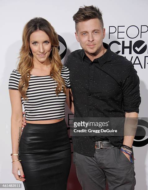 Musician Ryan Tedder of OneRepublic and wife Genevieve Tedder arrive at the 40th Annual People's Choice Awards at Nokia Theatre LA Live on January 8,...