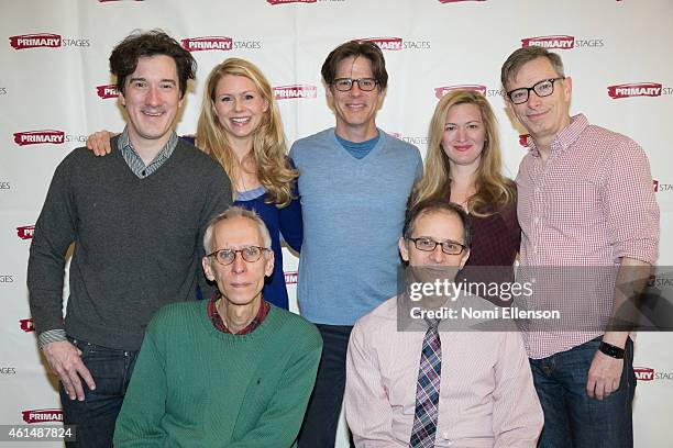 Carson Elrod, Kelly Hutchinson, Rick Holmes, Liv Rooth, Arnie Burton, Playwright David Ives and Director John Rando attend 'Lives Of The Saints'...