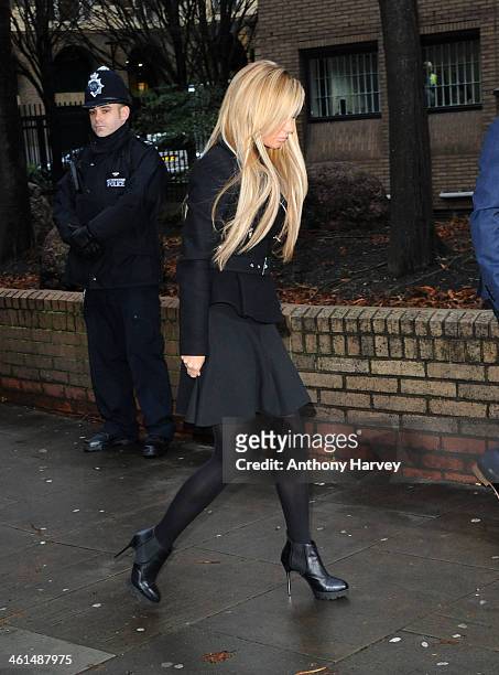 Tulisa Contostavlos attends court as she faces drugs charges at Southwark Crown Court on January 9, 2014 in London, England.