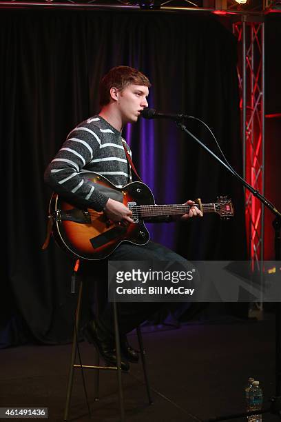 George Ezra performs at Q102 Performance Theater January 13, 2015 in Bala Cynwyd, Pennsylvania.