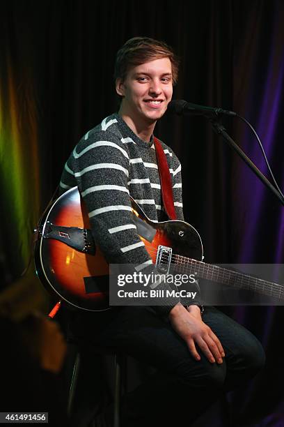 George Ezra performs at Q102 Performance Theater January 13, 2015 in Bala Cynwyd, Pennsylvania.