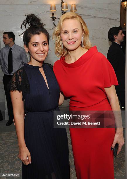 Katie Melua and Dina Korzun attends a gala evening celebrating Old Russian New Year's Eve in aid of the Gift Of Life Foundation at The Savoy Hotel on...