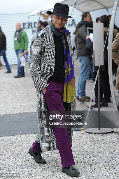 Luca Rubinacci is seen during Pitti Immagine Uomo 85 on January 9, 2014 in Florence, Italy.