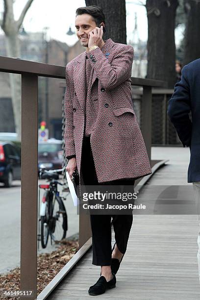 Simone Marchetti is seen during Pitti Immagine Uomo 85 on January 9, 2014 in Florence, Italy.