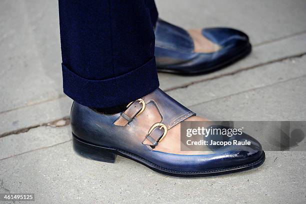 Shoe detail during the Pitti Immagine Uomo 85 on January 9, 2014 in Florence, Italy.