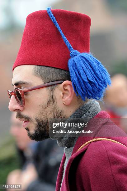 Guest is seen during Pitti Immagine Uomo 85 on January 9, 2014 in Florence, Italy.