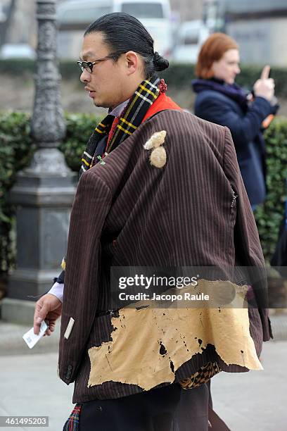 Guest is seen during Pitti Immagine Uomo 85 on January 9, 2014 in Florence, Italy.