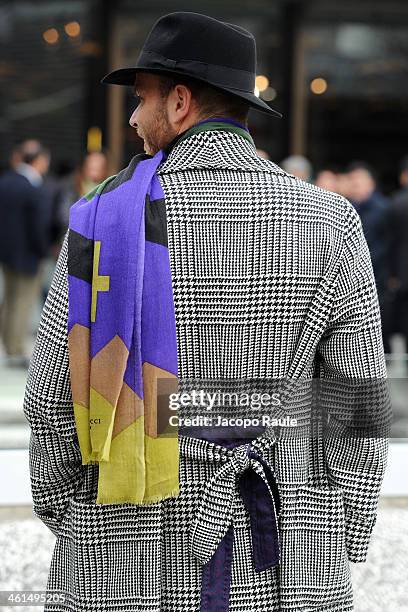 Luca Rubinacci is seen during Pitti Immagine Uomo 85 on January 9, 2014 in Florence, Italy.