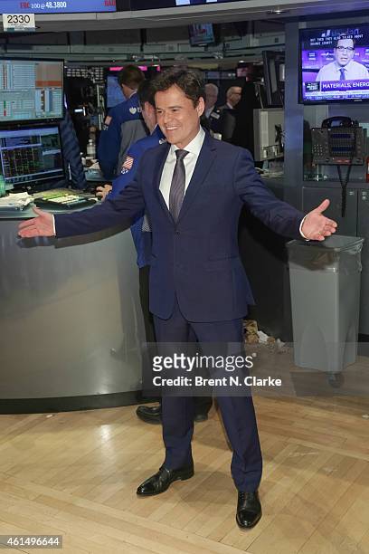 Entertainer Donny Osmond appears on the trading floor prior to ringing the NYSE closing bell to celebrate the release of his 60th album at the New...