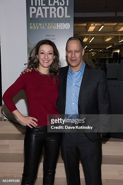 Paula Froelich and Sebastian Junger at Yahoo! Presents Sebastian Junger In Conversation at Yahoo on January 13, 2015 in New York City.