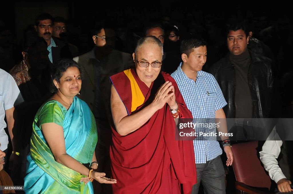 Bhuddhist Monk Dalai Lama arrives during the organized...