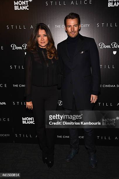 Keytt Lundqvist and Alex Lundqvist attend The Cinema Society with Montblanc and Dom Perignon screening of Sony Pictures Classics' "Still Alice" at...