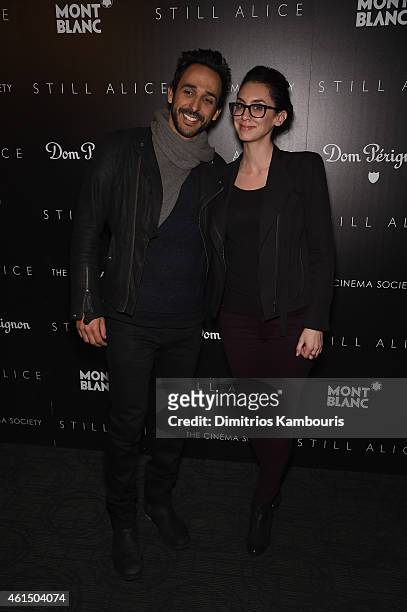 Amir Arison and Mozhan Marno attend The Cinema Society with Montblanc and Dom Perignon screening of Sony Pictures Classics' "Still Alice" at...