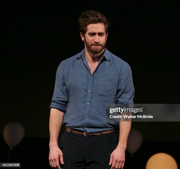 Jake Gyllenhaal during the Broadway Opening Night Performance Curtain Call for The Manhattan Theatre Club's production of 'Constellations' at the...