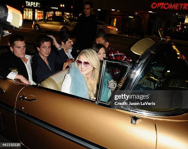 Singer Meghan Trainor arrives at the record release party for her debut album "Title" at Warwick on January 13, 2015 in Hollywood, California.