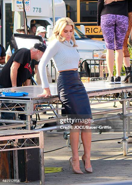 Charissa Thompson is seen at 'Extra' on January 13, 2015 in Los Angeles, California.