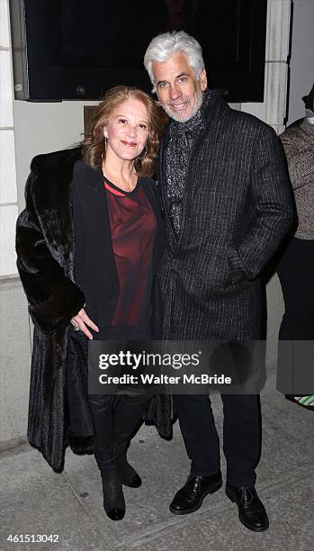 Linda Lavin and Steve Bakunas attend the Broadway Opening Night Performance of The Manhattan Theatre Club's production of 'Constellations' at the...