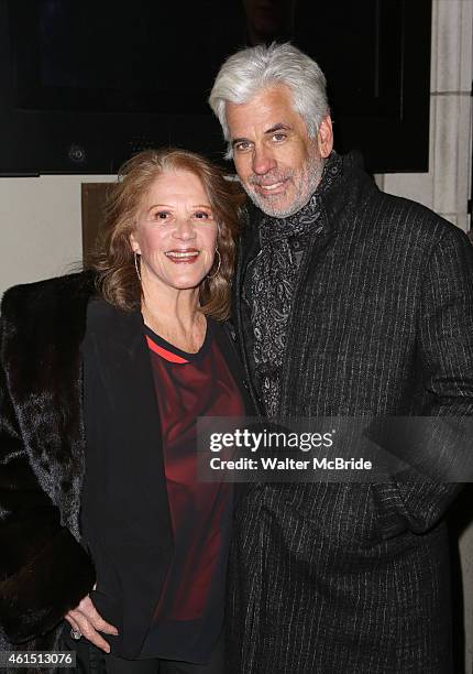 Linda Lavin and Steve Bakunas attend the Broadway Opening Night Performance of The Manhattan Theatre Club's production of 'Constellations' at the...