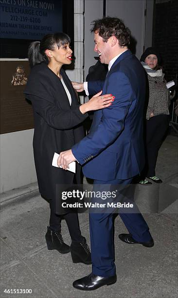 Nicolette Robinson and Dominic West attend the Broadway Opening Night Performance of The Manhattan Theatre Club's production of 'Constellations' at...