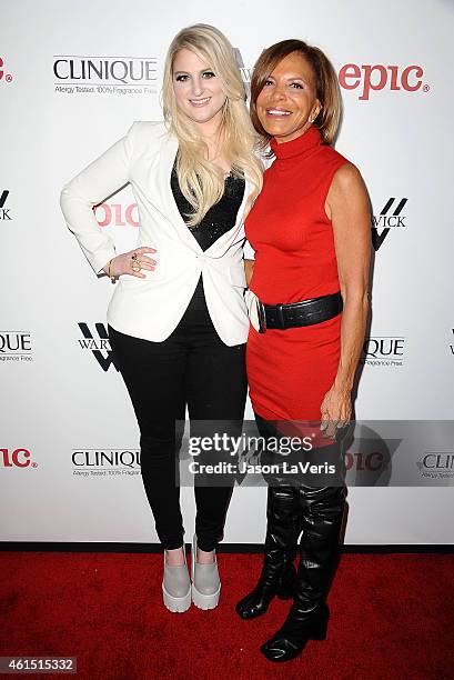 Meghan Trainor and Sylvia Rhone attend Trainor's record release party for her debut album "Title" at Warwick on January 13, 2015 in Hollywood,...