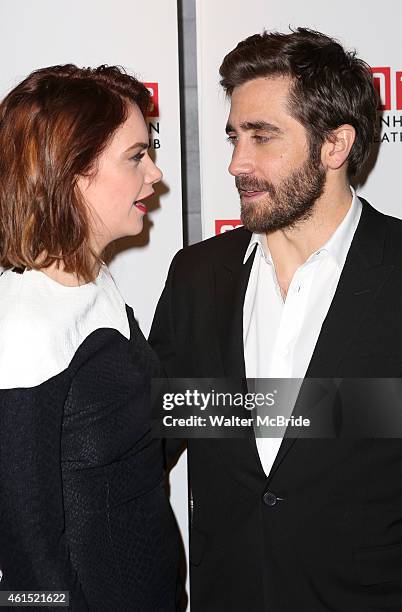 Ruth Wilson and Jake Gyllenhaal attend the Broadway Opening Night Performance Curtain Call for The Manhattan Theatre Club's production of...