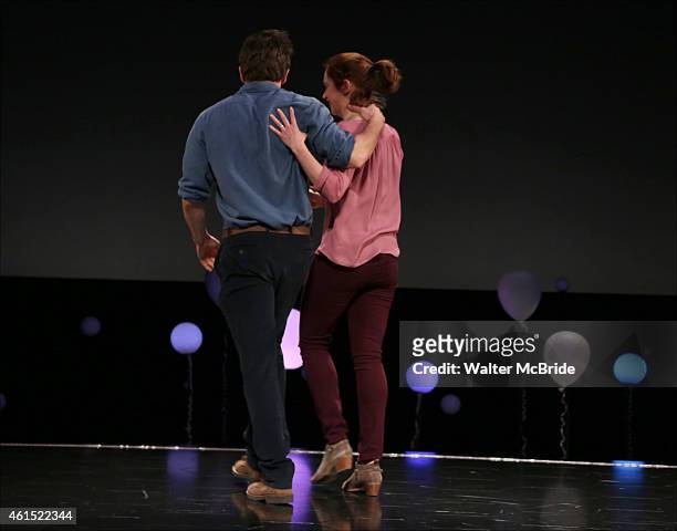 Jake Gyllenhaal and Ruth Wilson during the Broadway Opening Night Performance Curtain Call for The Manhattan Theatre Club's production of...