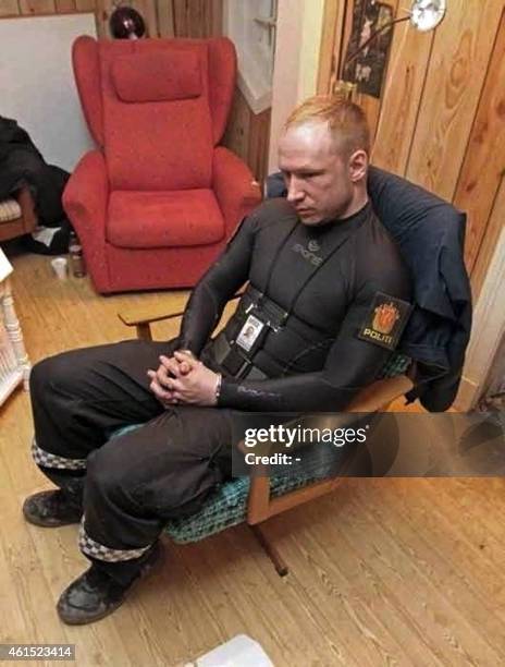 Photo made available to AFP on February 8, 2012 shows right-wing extremist Anders Behring Breivik the Norway gunman who killed 77 people in twin...