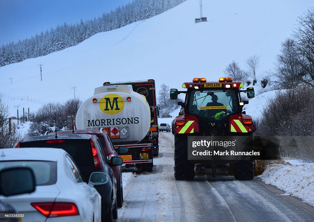 Snow And High Winds Hit The UK