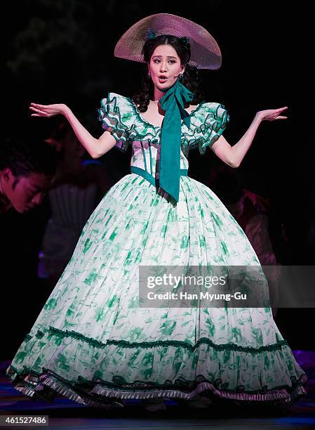 Seohyun of South Korean girl group Girls' Generation attends the press call for musical "Gone With The Wind" on January 13, 2015 in Seoul, South...