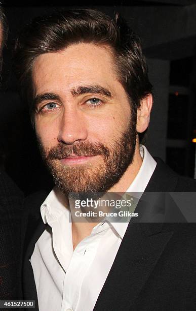 Jake Gyllenhaal poses at the "Constellations" Broadway Opening Night After Party at Urbo NYC on January 13, 2015 in New York City.