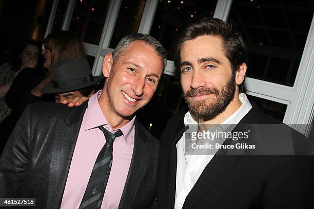 Adam Shankman and Jake Gyllenhaal pose at the "Constellations" Broadway Opening Night After Party at Urbo NYC on January 13, 2015 in New York City.