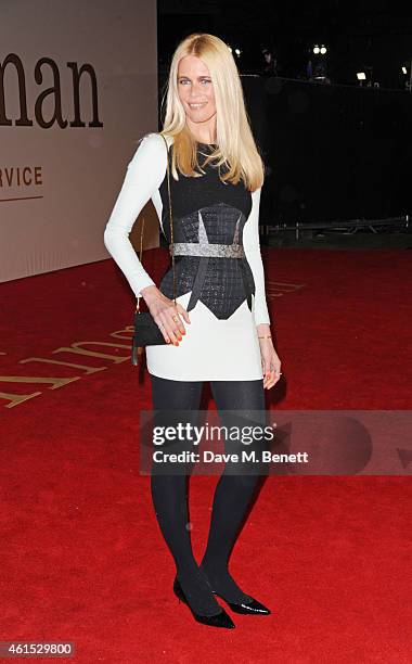 Claudia Schiffer attends the World Premiere of "Kingsman: The Secret Service" at Odeon Leicester Square on January 14, 2015 in London, England.